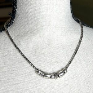 Brighton Beaded Necklace Silver Plated Round Square Scrolled Beads